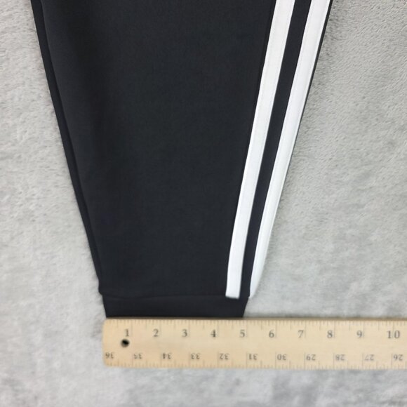 Adidas Jogger Pants Womens Small Black White 3 Stripes Track Athletic Stretch - Picture 15 of 15